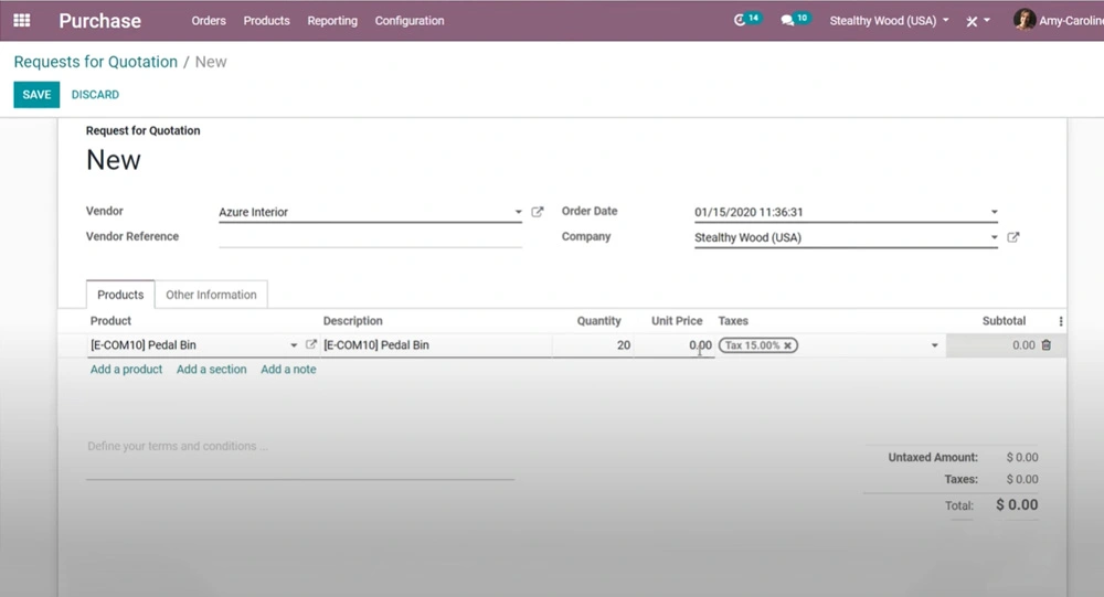 Odoo ERP Systems Dubai UAE - Purchase