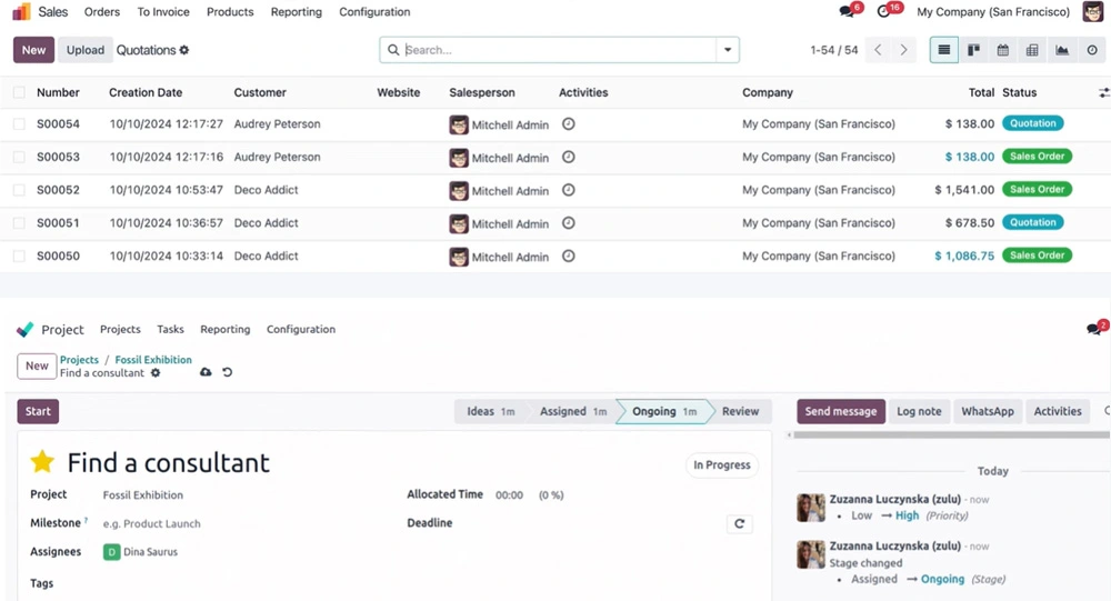 Odoo ERP Systems Dubai UAE - Sales & Projects