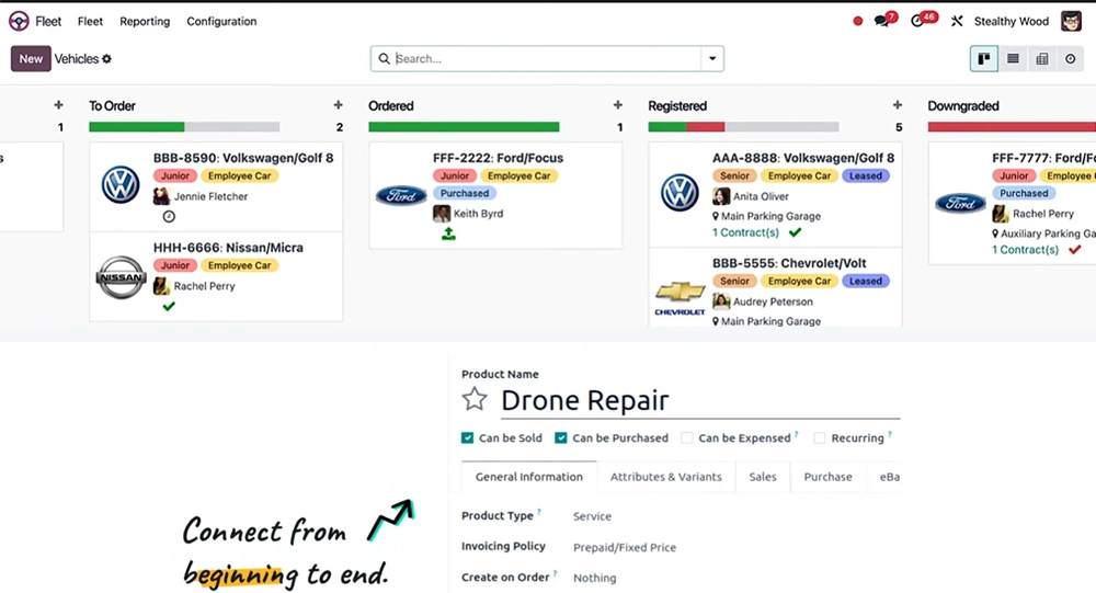 Odoo ERP Systems Dubai UAE - Repair and Fleet